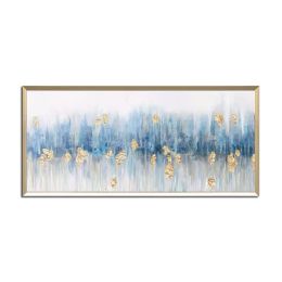 Blue artistic Frameless Abstract Oil Painting On Canvas For Living Room Home Pictures Paint By Modern Oil Wall Art Paintings (size: 70x140cm)